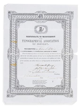(MORMONS.) Papers of John Silvanus Davis and his daughter Julia, a Welsh Mormon immigrant family in early Salt Lake City.